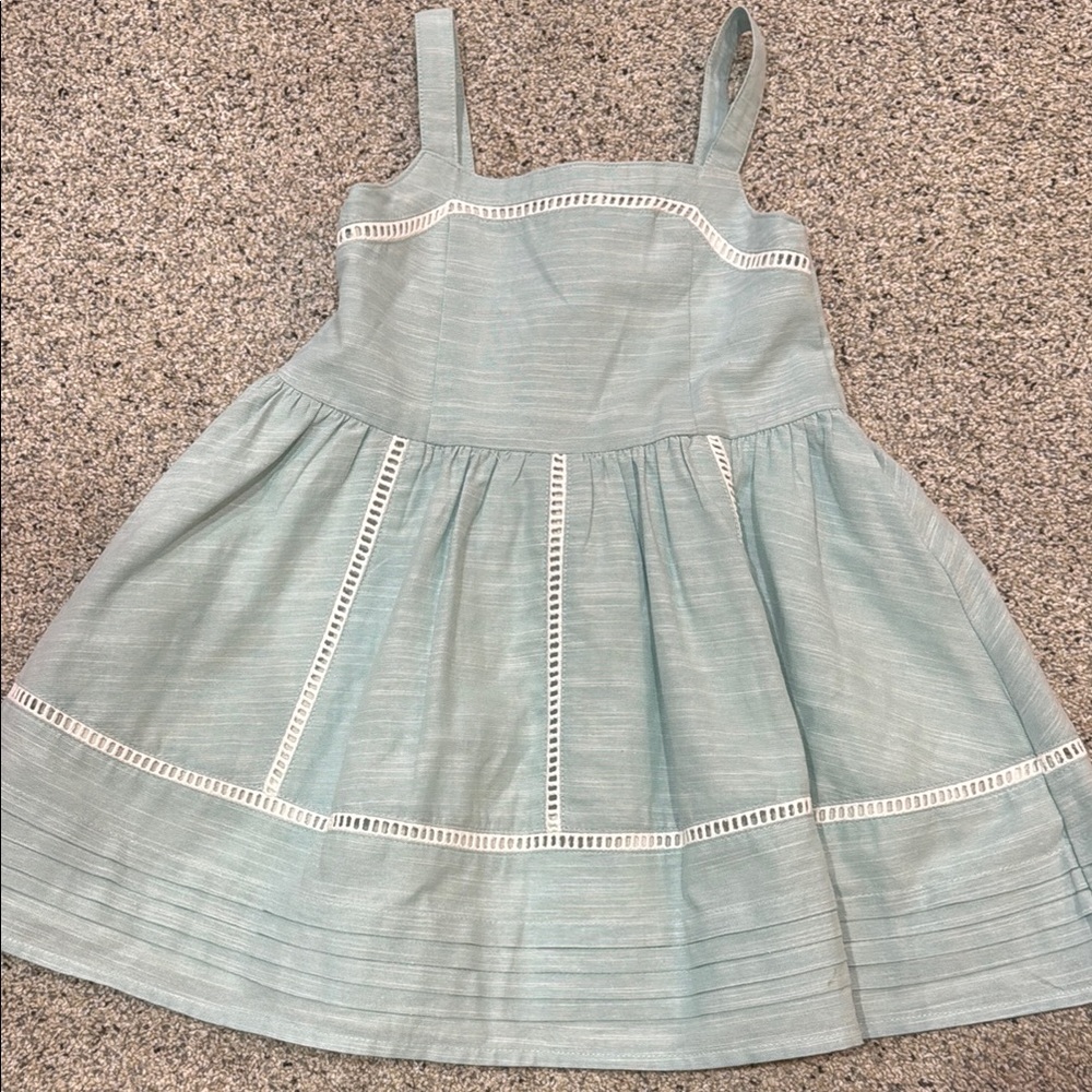 Janie and Jack Seafoam Green Sundress with Ladder Trim